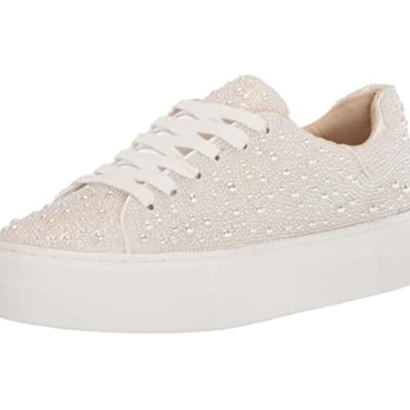 Betsey Johnson Women's Sidny Sneaker, Pearl, 6.5 - Picture 2 of 4